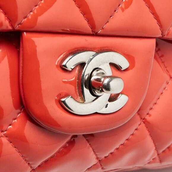 Chanel Pink Quilted Patent Leather Classic Medium Double Flap Bag - Picture 9 of 10